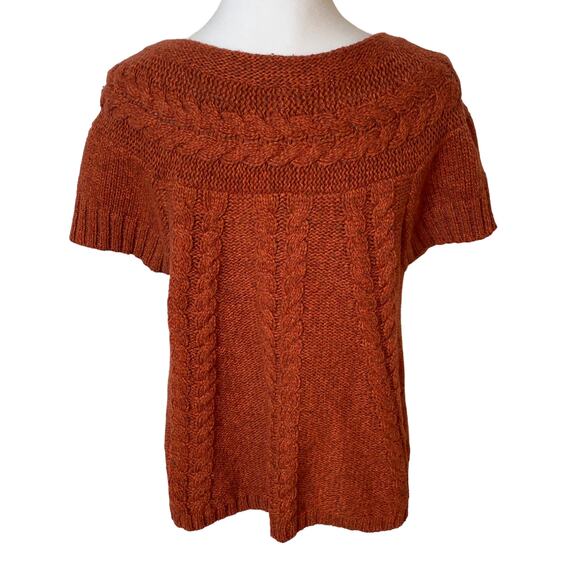 Jillian and Nicole Lambswool Sweater Pumpkin Orange Short Sleeve Petite Medium - Picture 3 of 9
